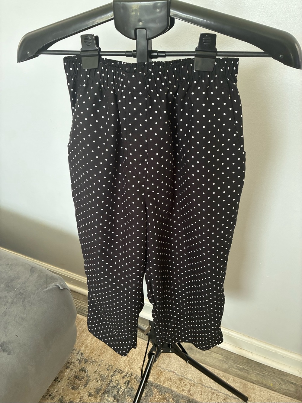 Kim Rogers Black Pants with White Polka Dots